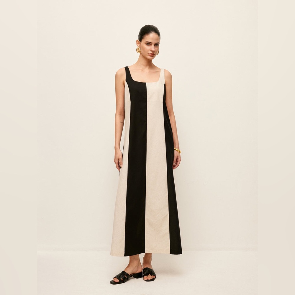 Commense Black and Cream Maxi Dress